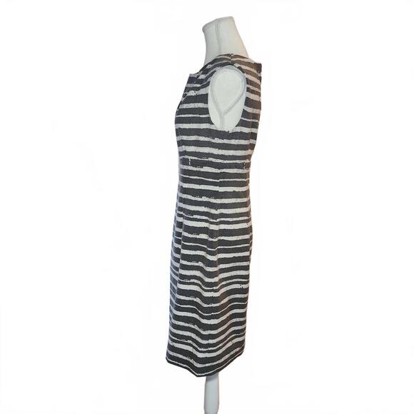 Ellen Tracy Women's Size 8 Black and White Striped Sheath Dress - Picture 4 of 10